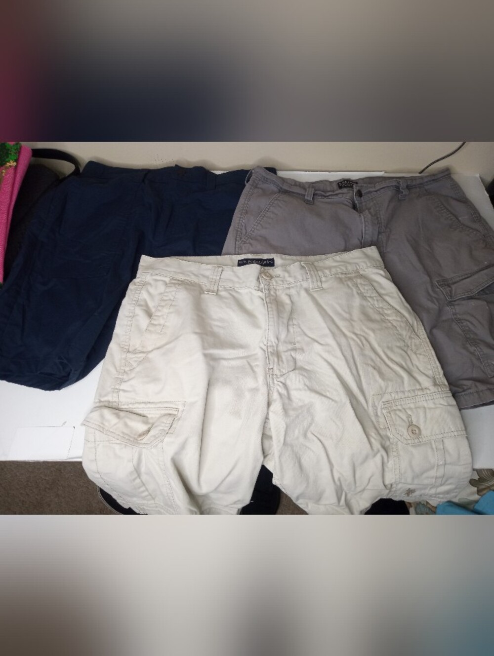 Lot Of 3 Work Worn Cargo Carpenter Shorts Wrangler U.S. Polo Assn. Size 34